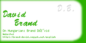 david brand business card